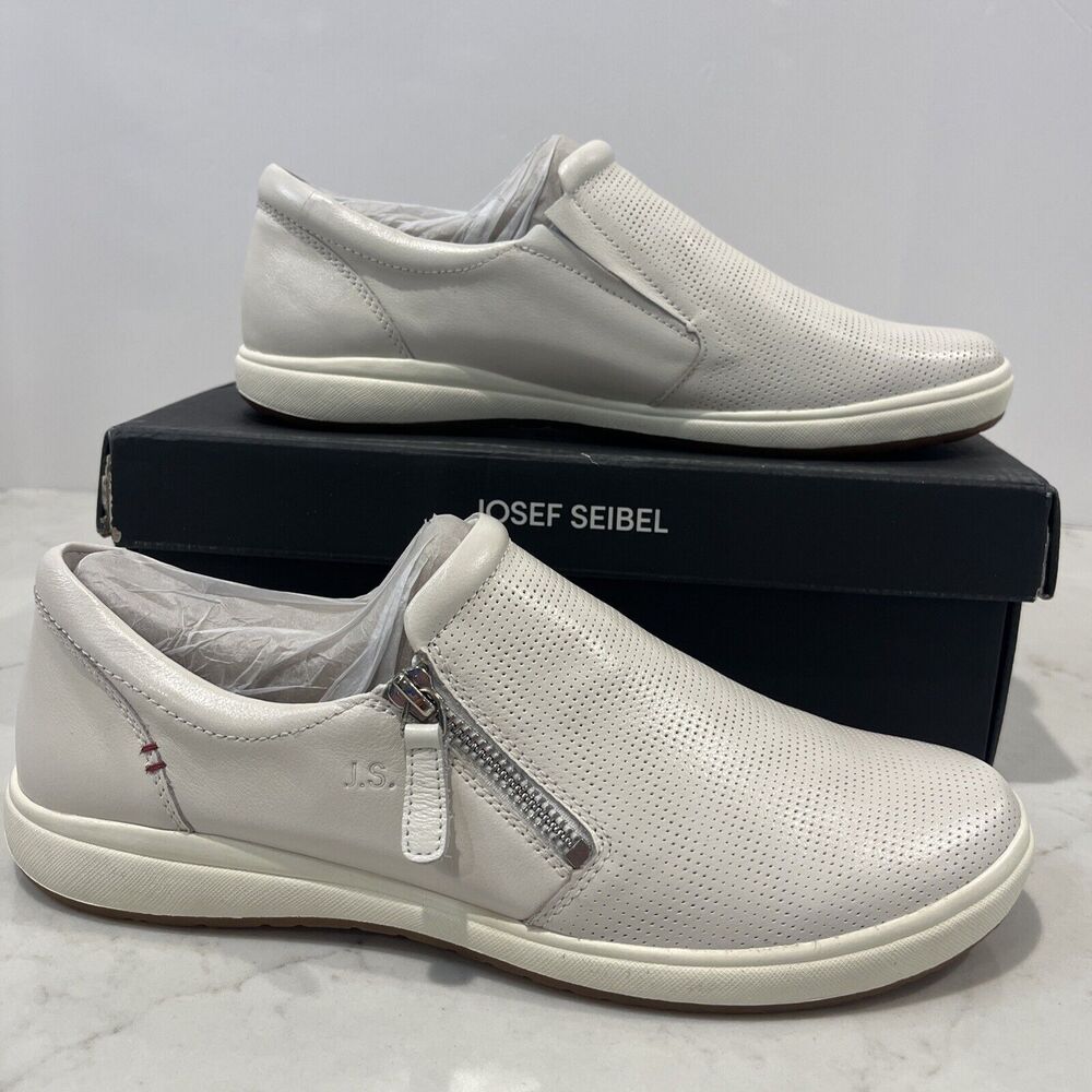 Josef Seibel NEW Shoes EU41 US10-10.5 Caren Leather Sneaker Loafer White Slip On